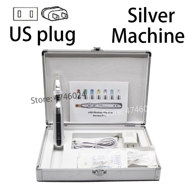 Korea 7 Color LED Microneedle derma pen Kit derma roller treatment pen for bb cream brightening skin Whitening acne remove scar