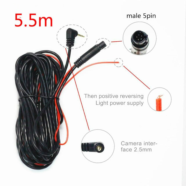 5pin 4led Rear View Camera Car Reverse 135 Degree Wide Angle Auto Parking Cameras Connecting Dash Cam