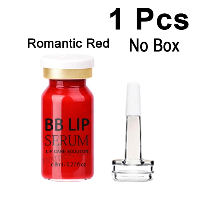 8ml BB Lips Glow Serum Ampoule Starter Kit Lip Gloss Korean BB Cream Pigment for Lip Coloring Moisturizing Microneedle Treatment