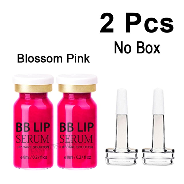 8ml BB Lips Glow Serum Ampoule Starter Kit Lip Gloss Korean BB Cream Pigment for Lip Coloring Moisturizing Microneedle Treatment