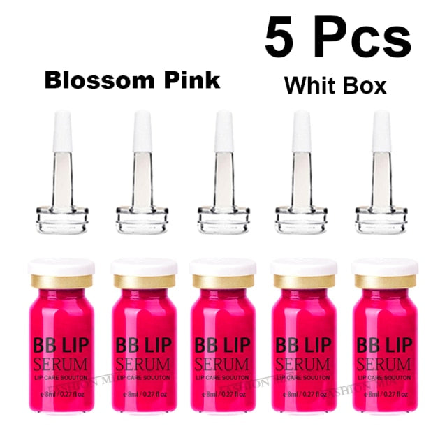 8ml BB Lips Glow Serum Ampoule Starter Kit Lip Gloss Korean BB Cream Pigment for Lip Coloring Moisturizing Microneedle Treatment