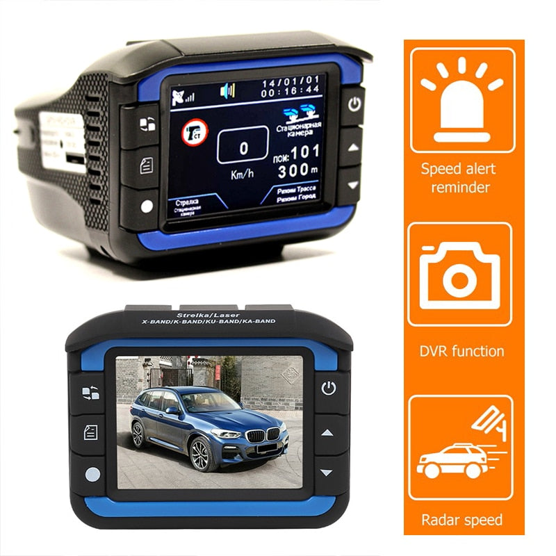 car dvr Dash Cam radar detector video recorder radar 2 in 1 HD 1080P 170 Degree Angle Russian Language Video Recorder dashcam