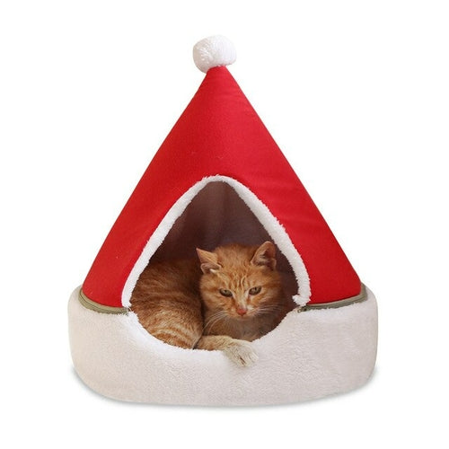 Christmas Cat Bed House New Year Soft Warm Nest Bed Dog Cat Christmas