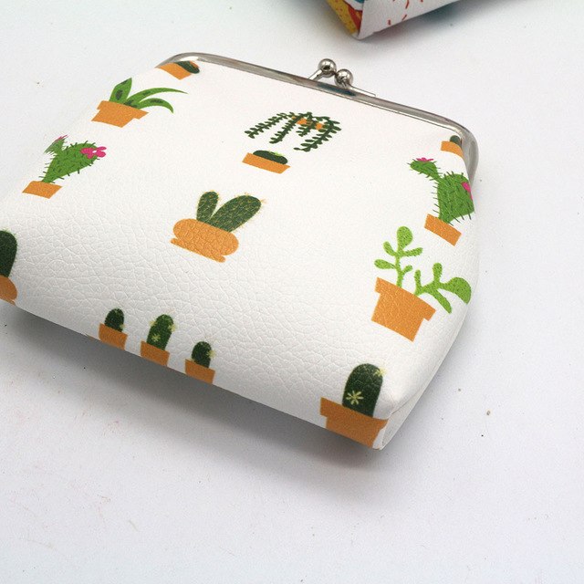 Fashion Women Coin Purse Cute cactus Printing