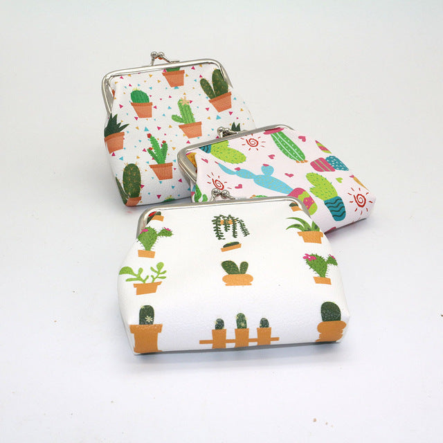 Fashion Women Coin Purse Cute cactus Printing