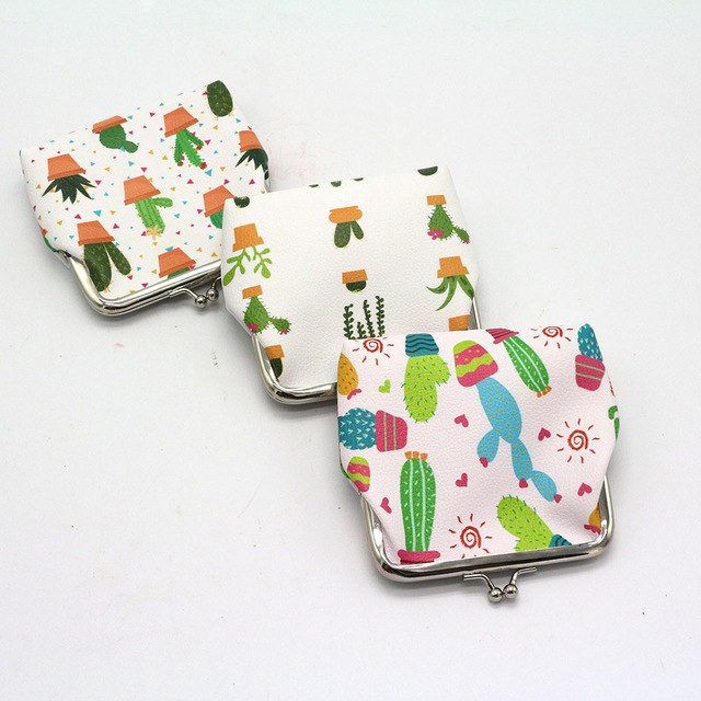 Fashion Women Coin Purse Cute cactus Printing