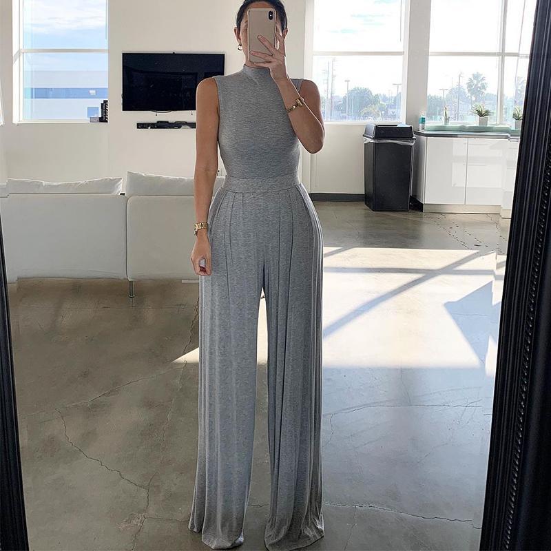 Casual  Elegant OL Pleated Loose Pants Jumpsuit