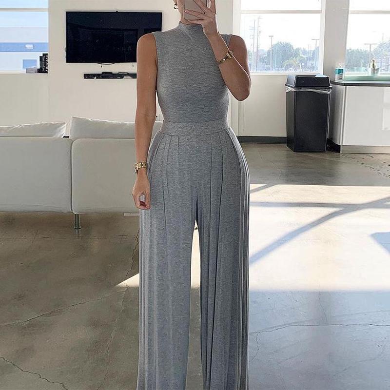 Casual  Elegant OL Pleated Loose Pants Jumpsuit