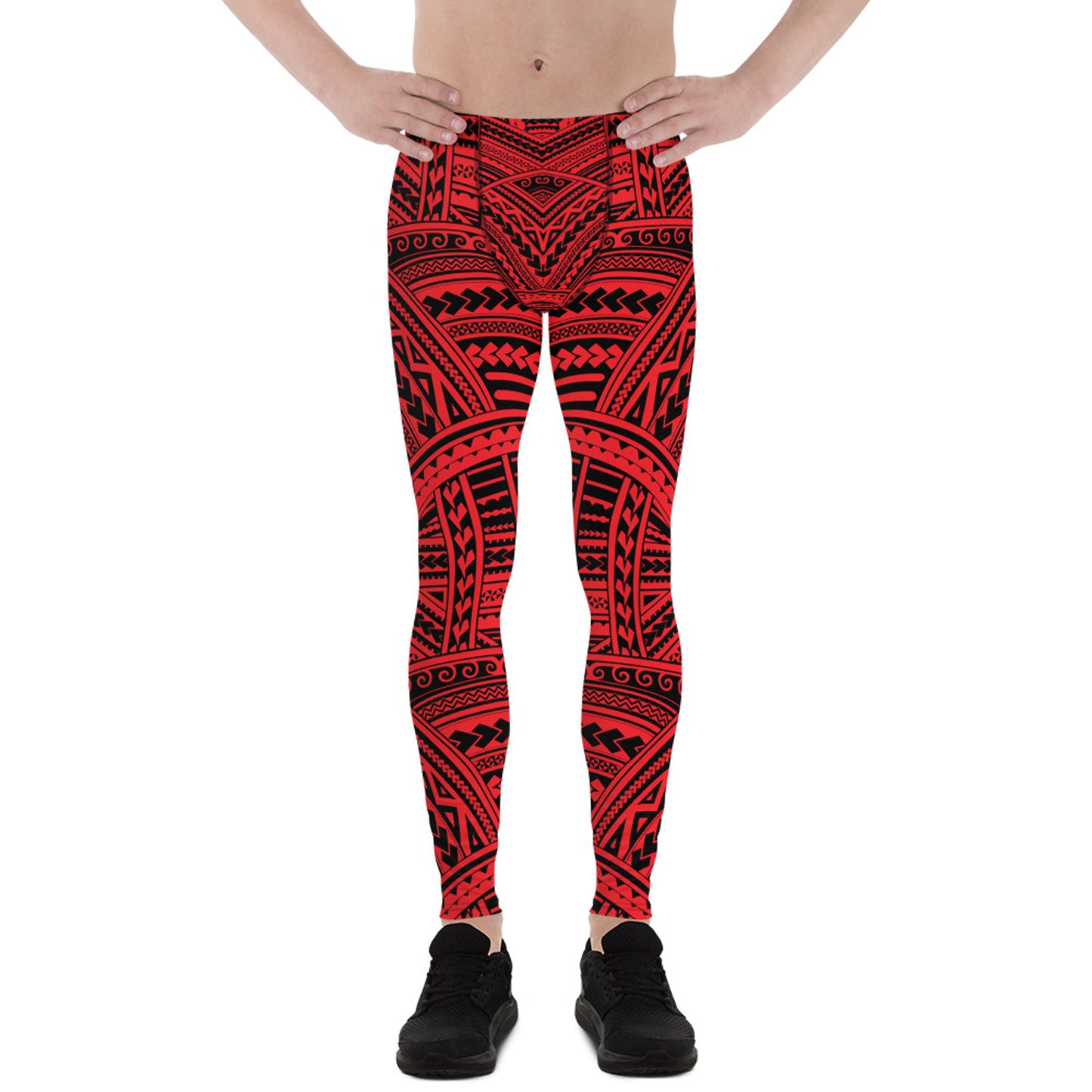 Red Maori Tattoo Leggings for Men