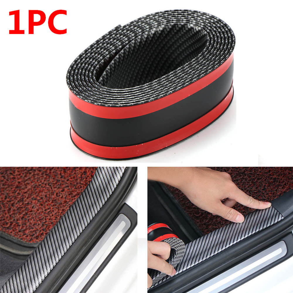 Car Carbon Fiber Rubber Door Sill Protector