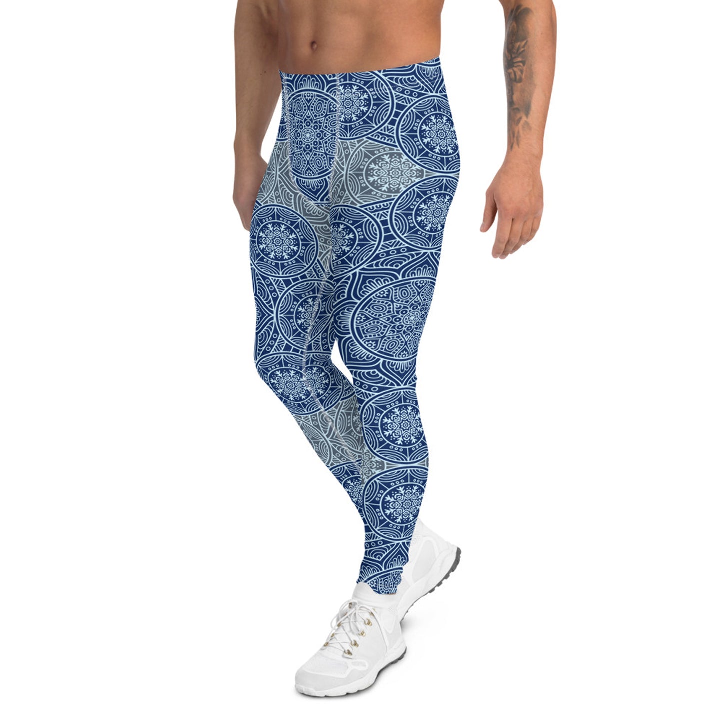 Light Blue Mandala Leggings for Men