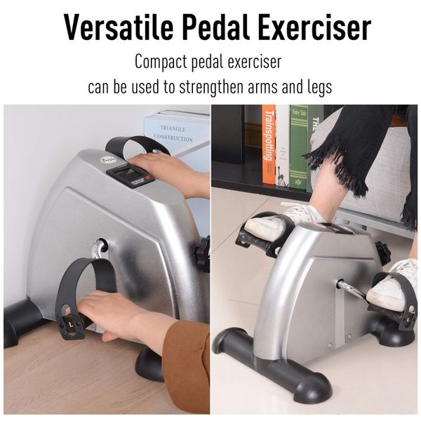 Soozier Pedal Exerciser Portable Mini Bike Indoor Cycle Fitness Arm