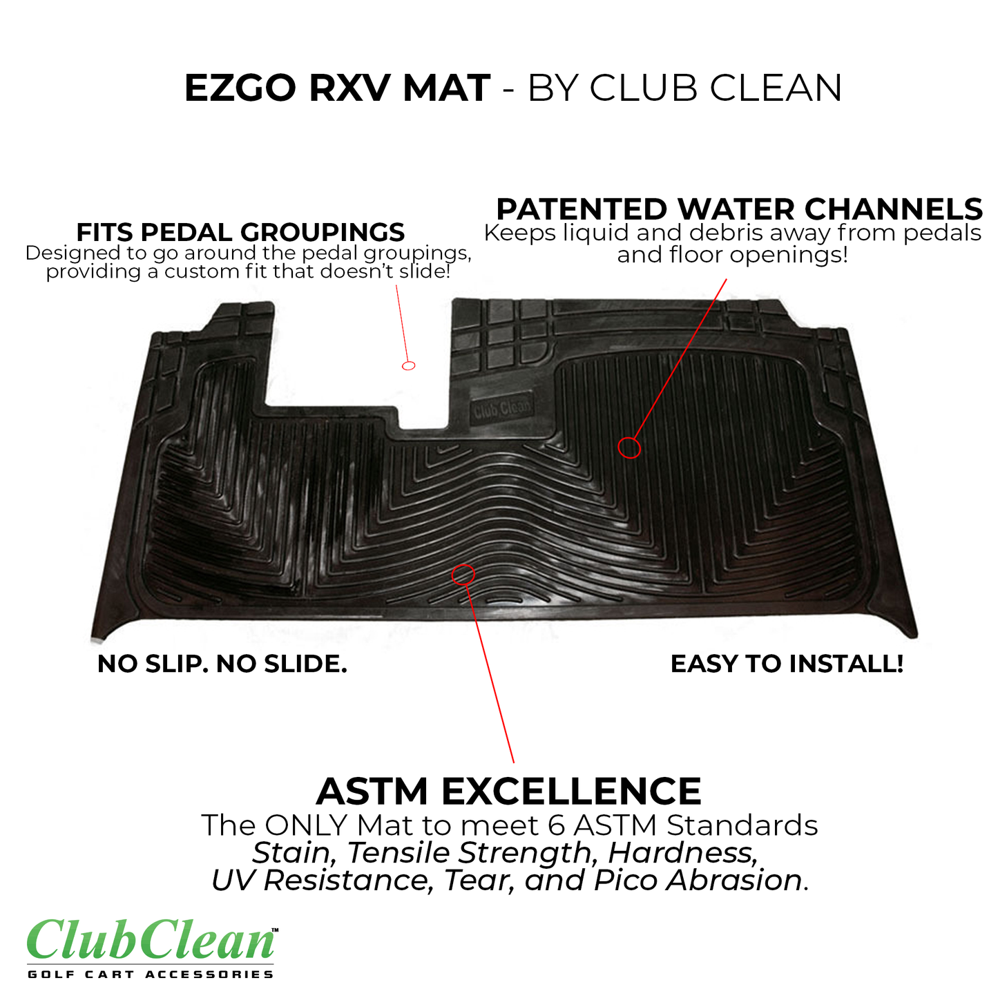 Club Clean Rubber Cart Floor Mat