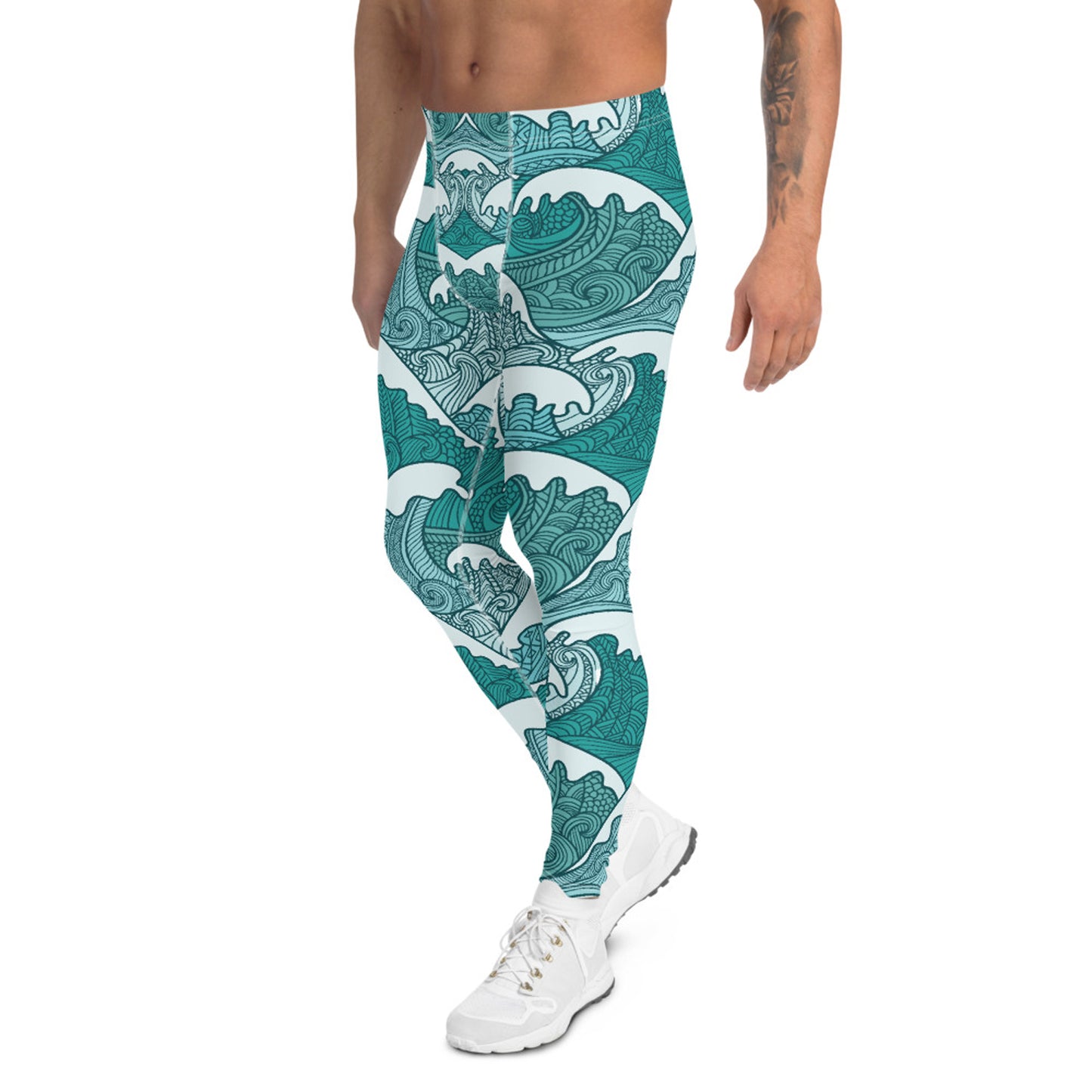 Ocean Wave Swirls Leggings for Men