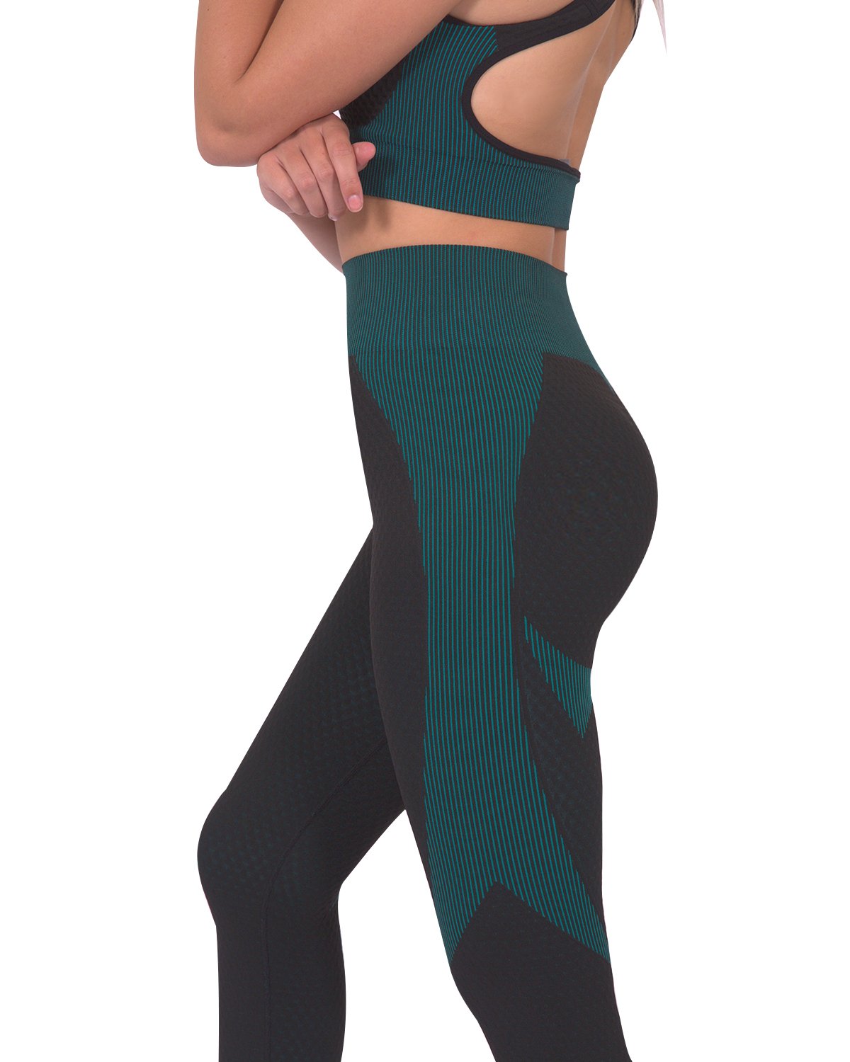 Trois Seamless Legging - Black with Blue