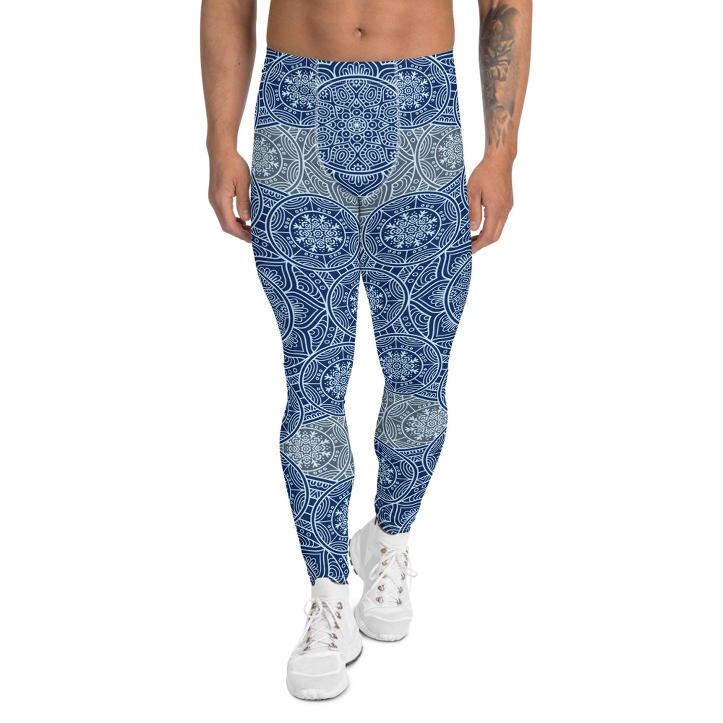 Light Blue Mandala Leggings for Men