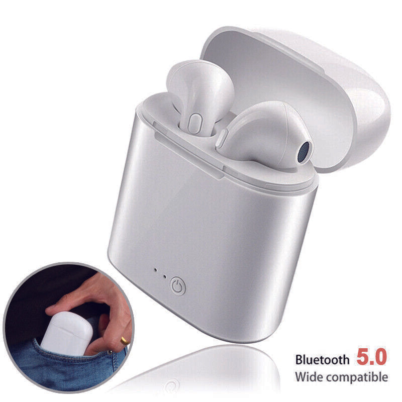 i7 TWS Wireless Earpiece Bluetooth 5.0 - White Color