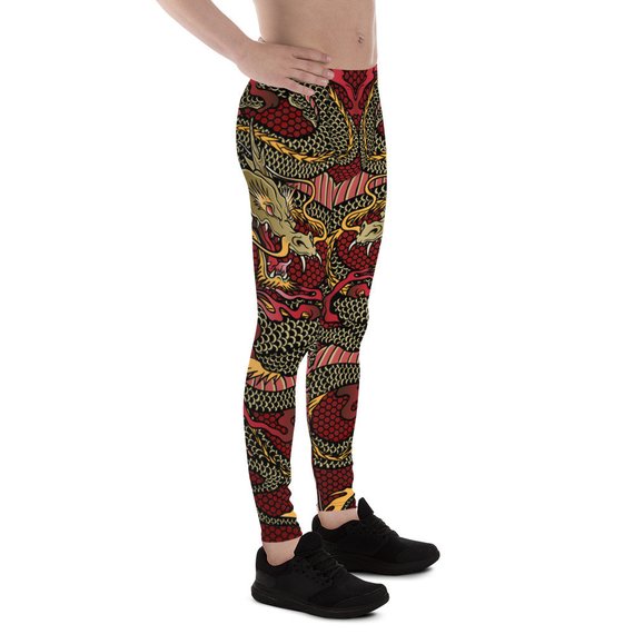 Mens Leggings - Red Dragon Leggings