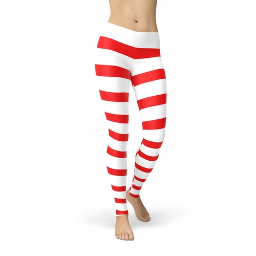 Avery Red Candy Cane Leggings