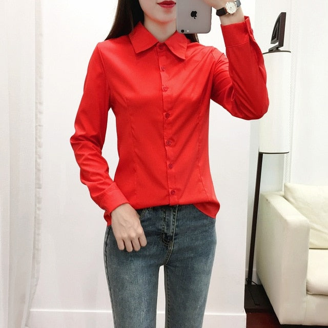 Women Shirts Woman Blouses Cotton Tops and Blouses Woman Long Sleeve Ladies Shirts Pink/White Blusas Plus Size 5XL Women Blouses