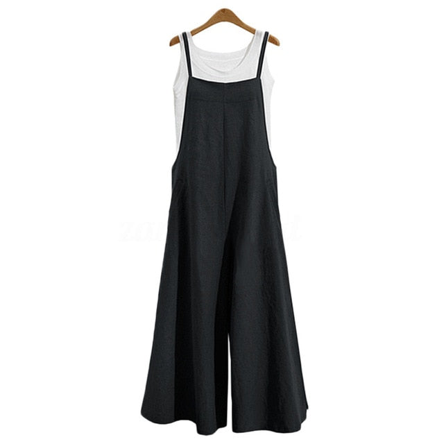 jumpsuit women Casual Loose jumpsuit Breathable Sleeveless Long Jumpsuit overalls for women monos mujer женская одежда комбинезо