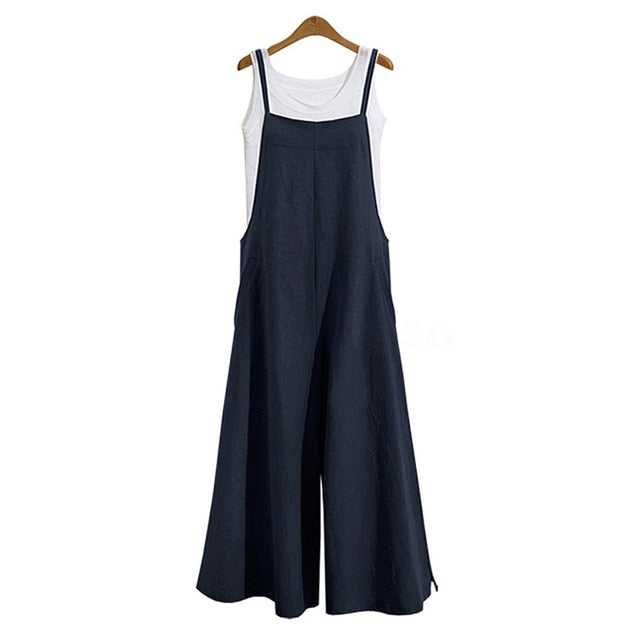 jumpsuit women Casual Loose jumpsuit Breathable Sleeveless Long Jumpsuit overalls for women monos mujer женская одежда комбинезо