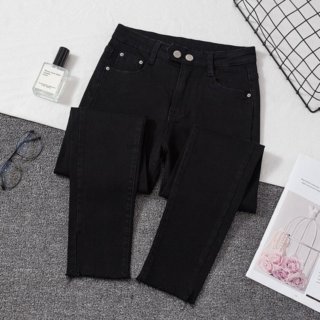 Plus size Jeans Female Denim Pants Black Womens Jeans woman Donna Stretch Bottoms Feminino Skinny Pants For Women Trousers