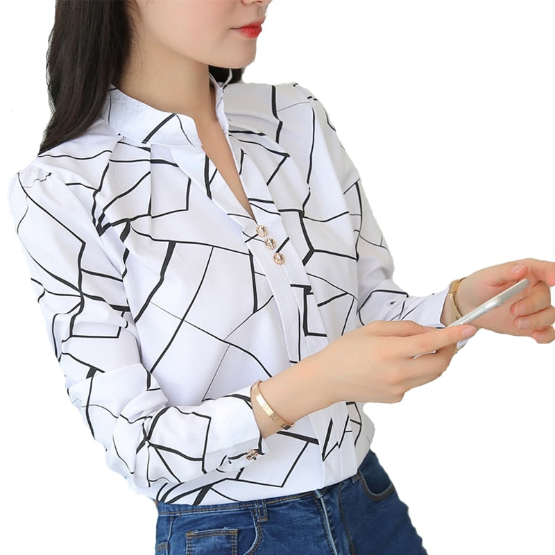 Women Tops And Blouses Office Lady Blouse Slim Shirts Women Blouses Plus Size Tops Casual Shirt Female Blusas