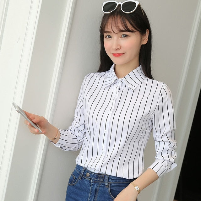 Women Tops And Blouses Office Lady Blouse Slim Shirts Women Blouses Plus Size Tops Casual Shirt Female Blusas