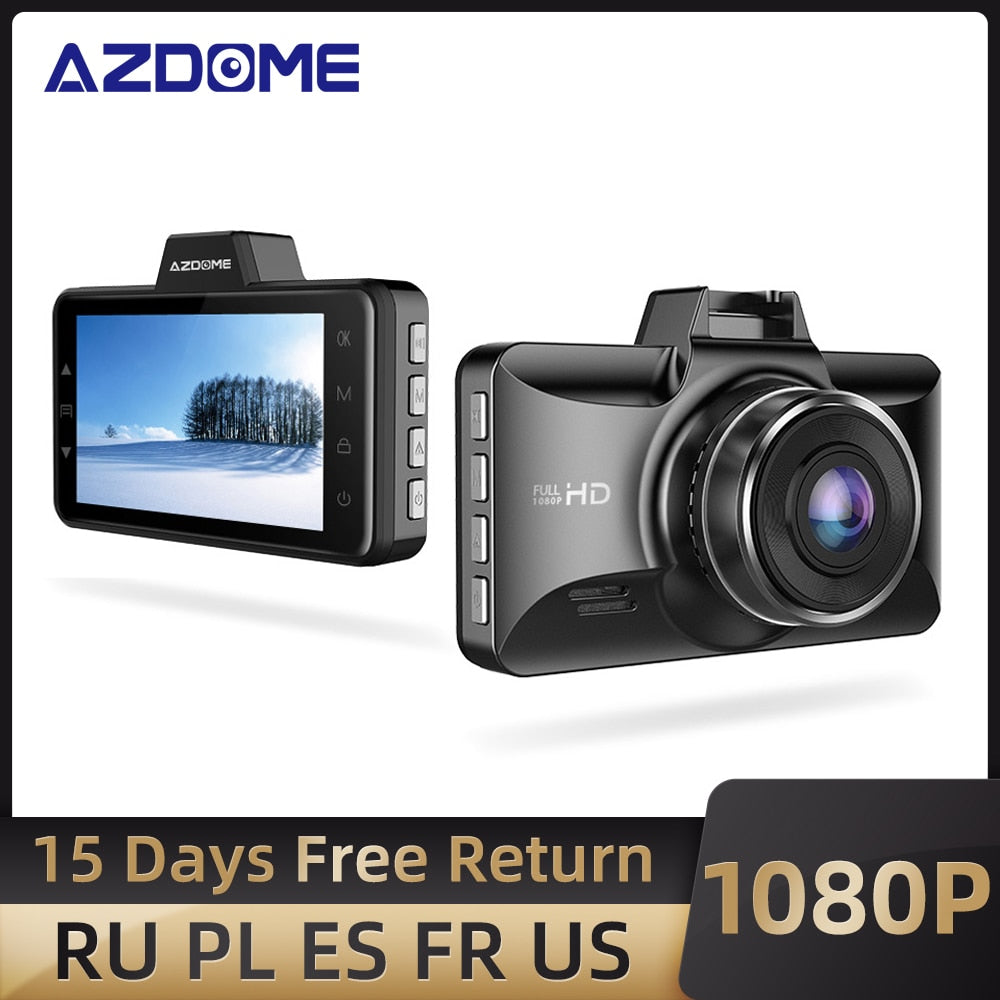 Newest AZDOME M01 Pro FHD 1080P Dash Cam, 3 Inch DVR Car Driving Recorder, Night Vision, Park Monitor, G-Sensor, Loop Recording