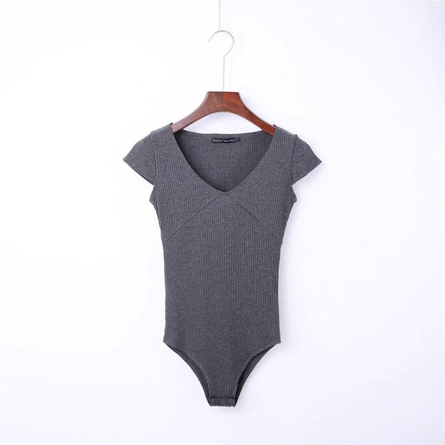 Summer Jumpsuit Romper Bodysuit Women Sexy Bodysuit Female Overalls Short Sleeve Playsuit Coveralls Sexy Backless Playsuit