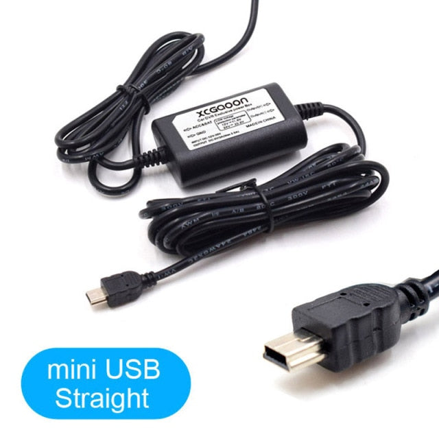 XCGaoon DC 12V to 5V 2A 3.1M Car Charge Cable Mini / Micro USB Hardwire Cord Auto Charging for Dash Cam Camcorder Vehicle DVR