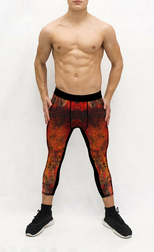 Distressed Red Metal Men's Pocket Tights